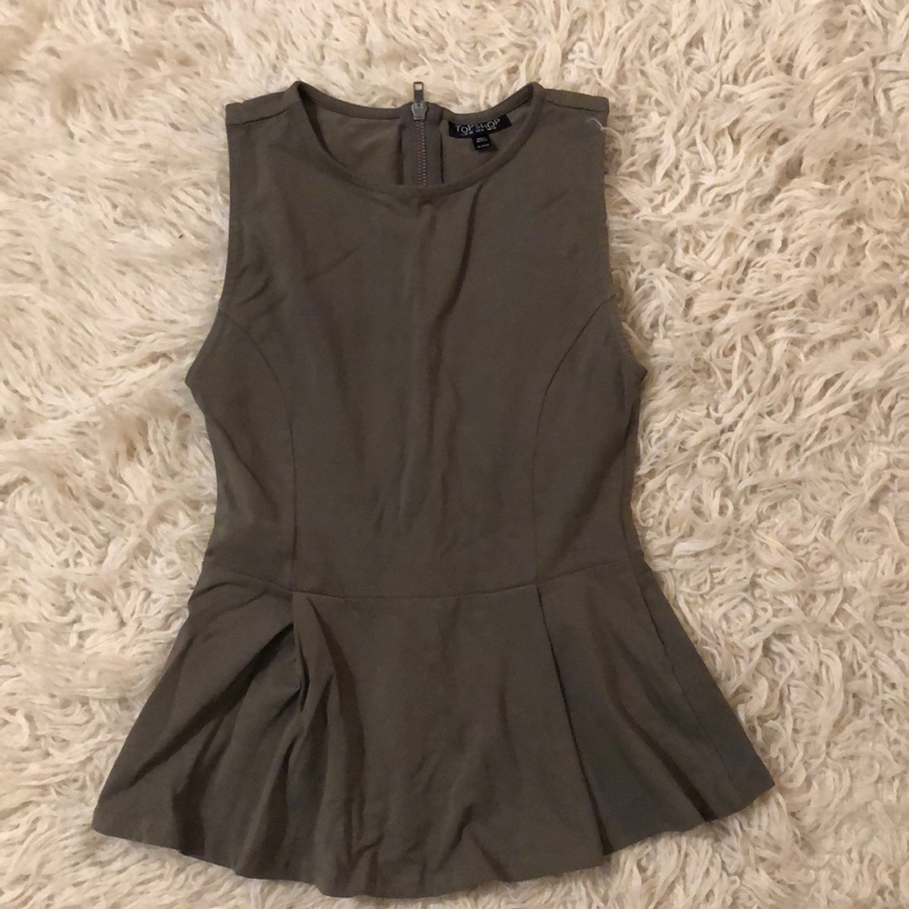 Green Peplum Top Shop Top